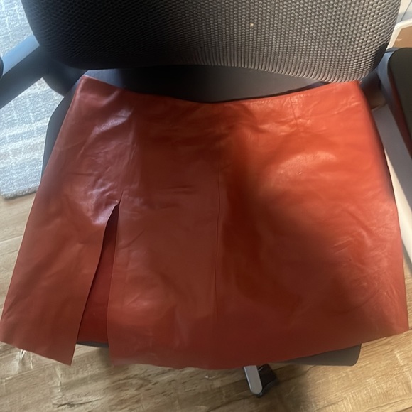 ZEYNEP ARCAY Asymmetric leather mini skirt US 12 - Picture 2 of 5
